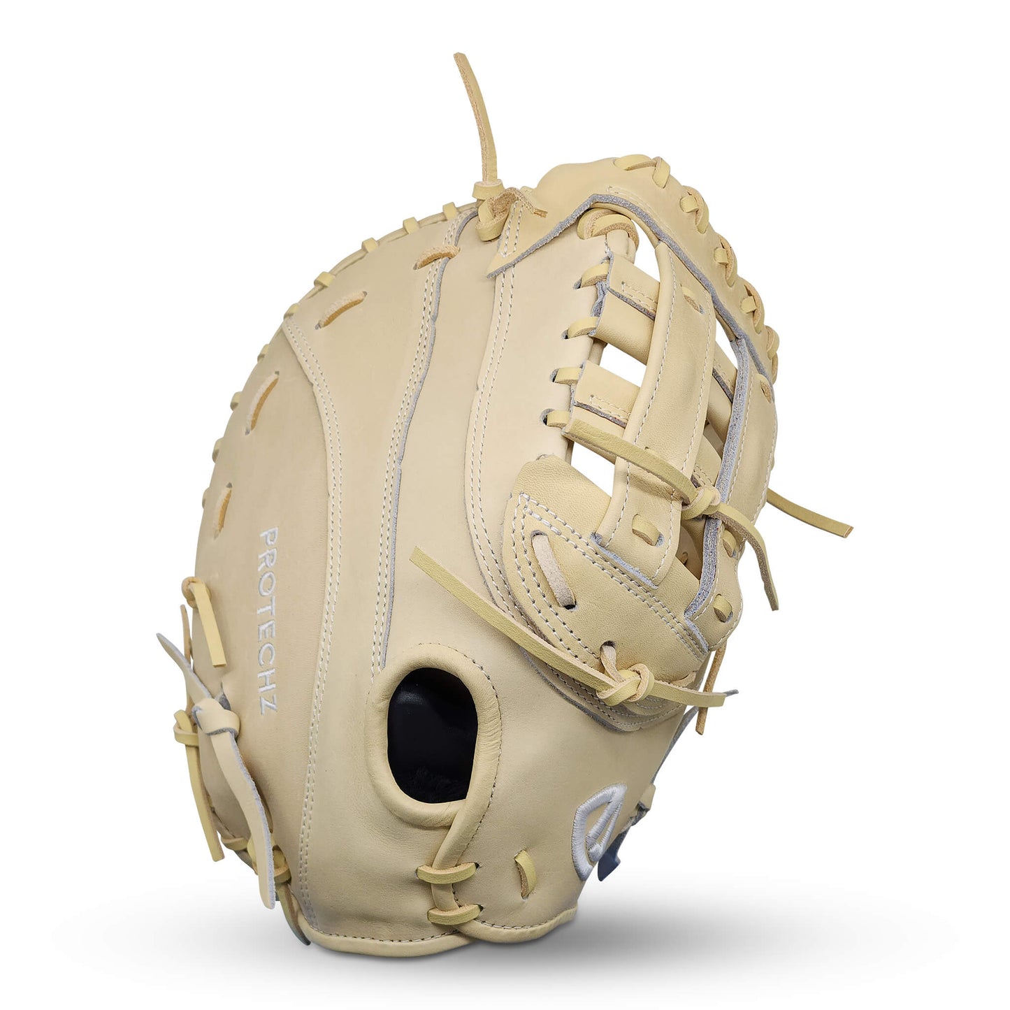 Titan Series 13” First Base Mitt with H-Web, Closed Back, Camel Shell and Palm, and Camel Lacing – RHT