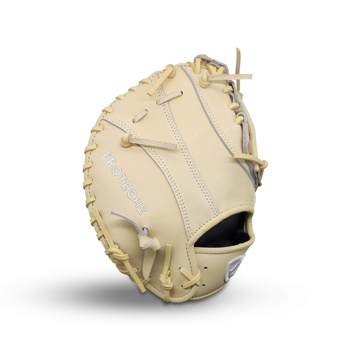 Titan Series 11” First Base Training Mitt with Single Bar Post Web, Camel Shell and Palm, and Camel Lacing – RHT
