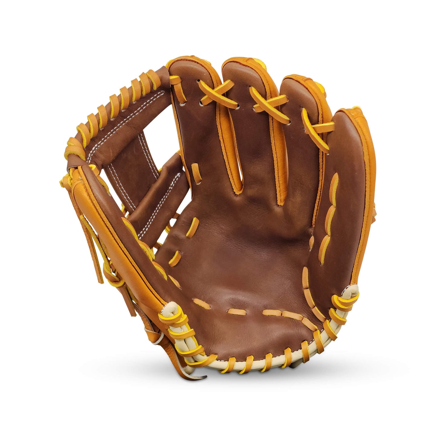 Velocity Series Limited Edition 11.75” Infielder’s Glove with I-Web, Tan Shell, Dark Brown Palm, Tan Lacing, and Embroidered US Flag – RHT