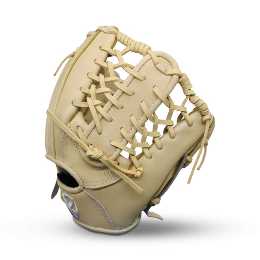 Titan Series 10.50” Outfield Training Glove with Trapeze Web, Camel Shell, and Camel Lacing – RHT