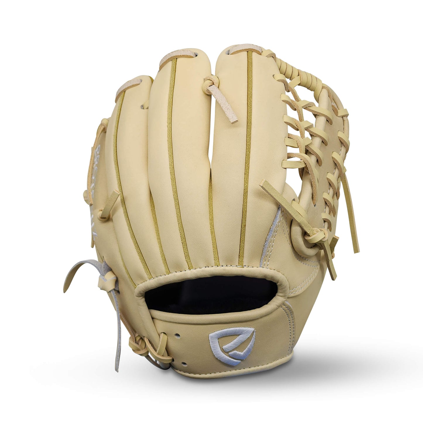 Titan Series 10.50” Outfield Training Glove with Trapeze Web, Camel Shell, and Camel Lacing – RHT