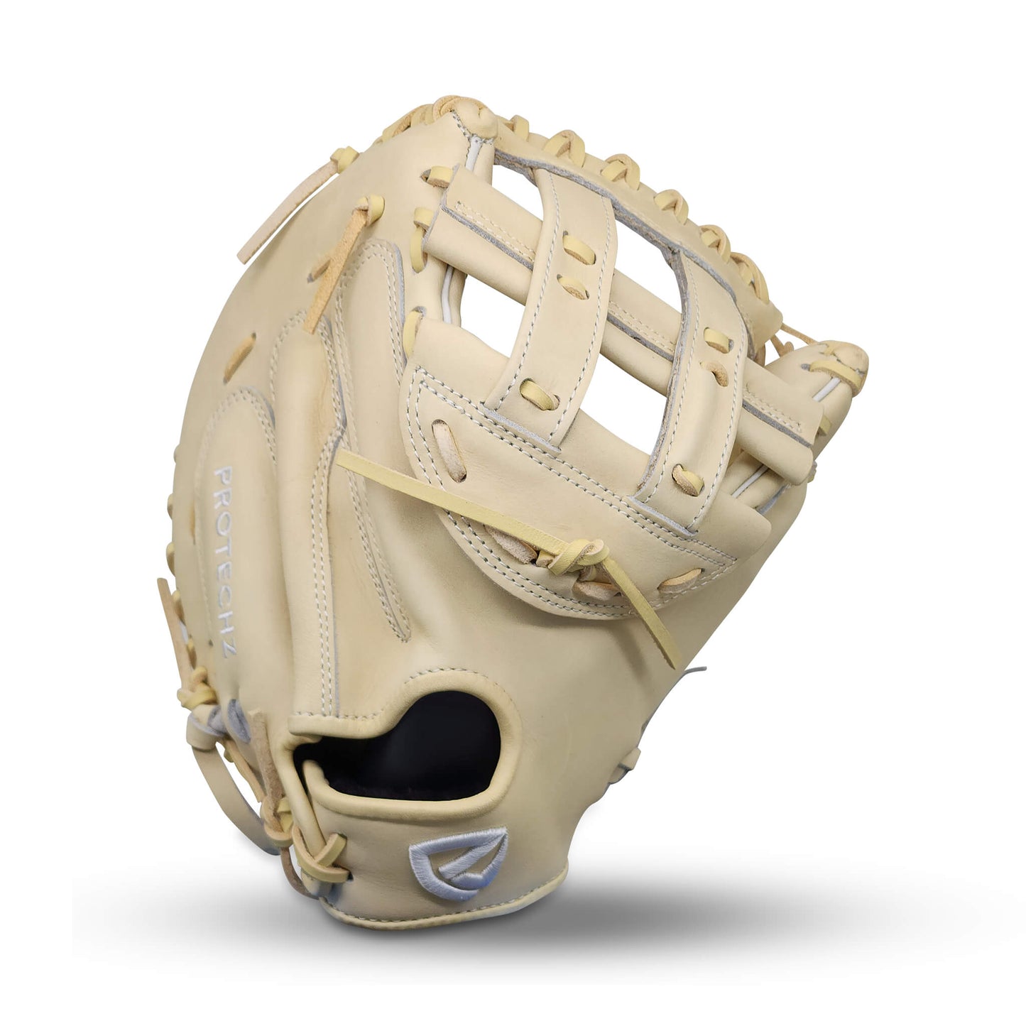 Titan Series 34” Fast Pitch Catcher’s Mitt with H-Web, Camel Shell and Palm, and Camel Lacing – RHT
