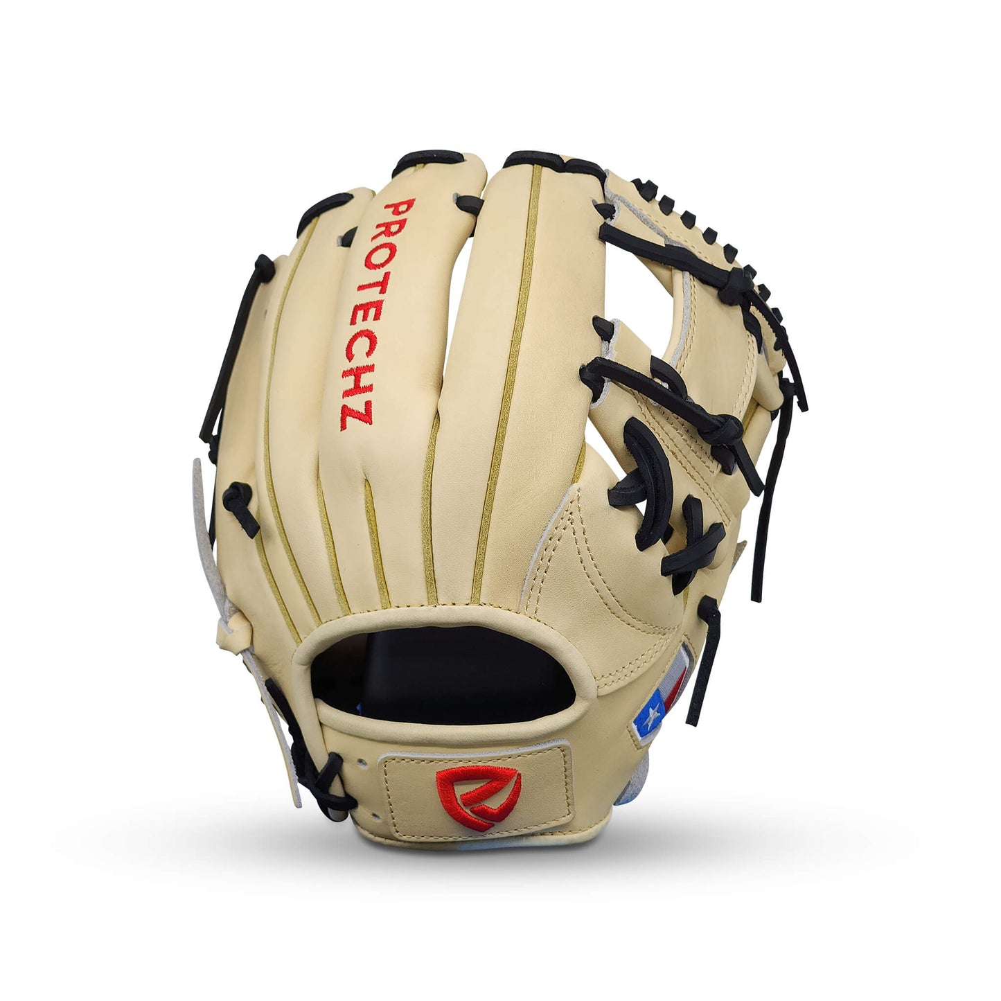 Titan Series Limited Edition 11.50” Infield Glove with I-Web, Camel Shell and Palm, Black Lacing, and Embroidered Texas Flag – RHT