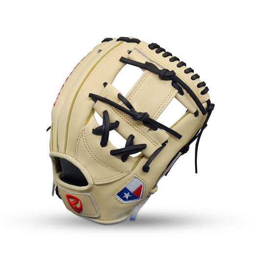 Titan Series Limited Edition 11.50” Infield Glove with I-Web, Camel Shell and Palm, Black Lacing, and Embroidered Texas Flag – RHT
