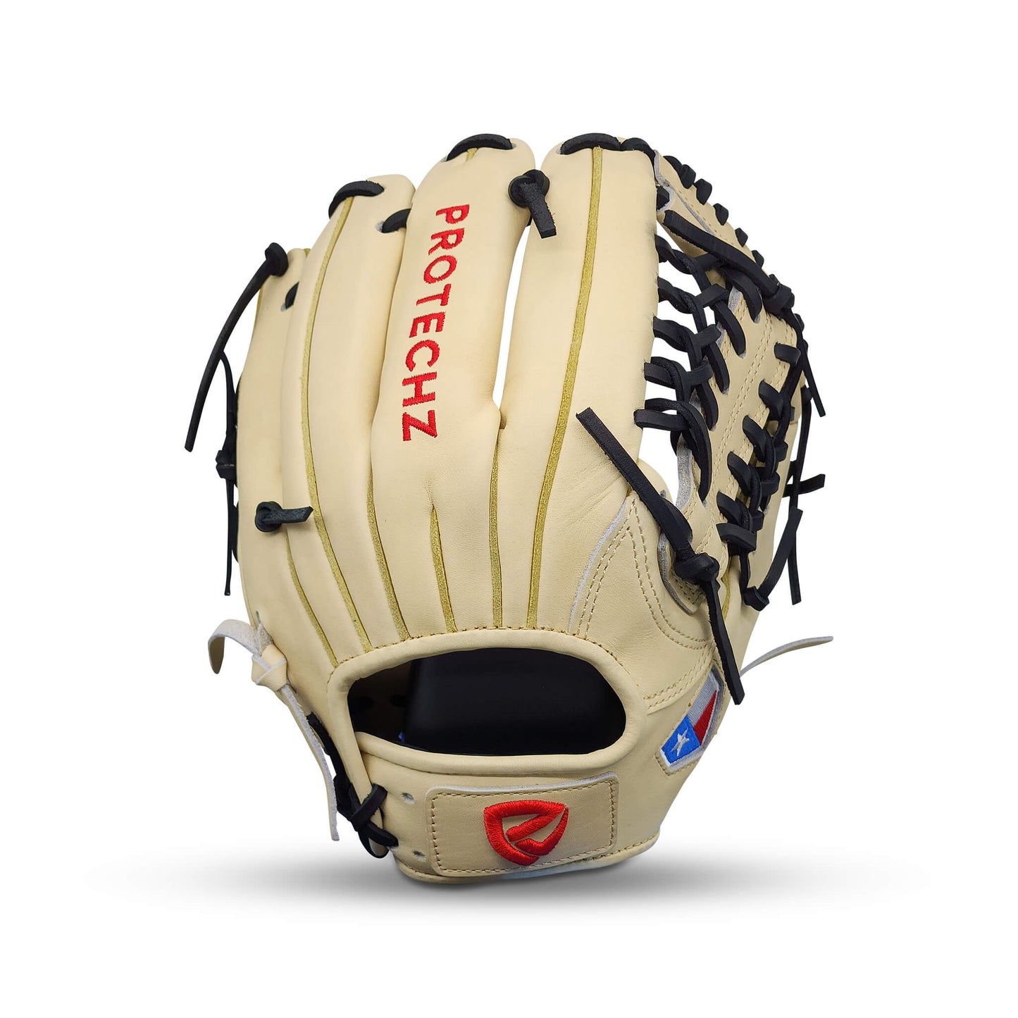 Titan Series Limited Edition 11.75” Infield Glove with T-Web, Camel Shell and Palm, Black Lacing, and Embroidered Texas Flag – RHT