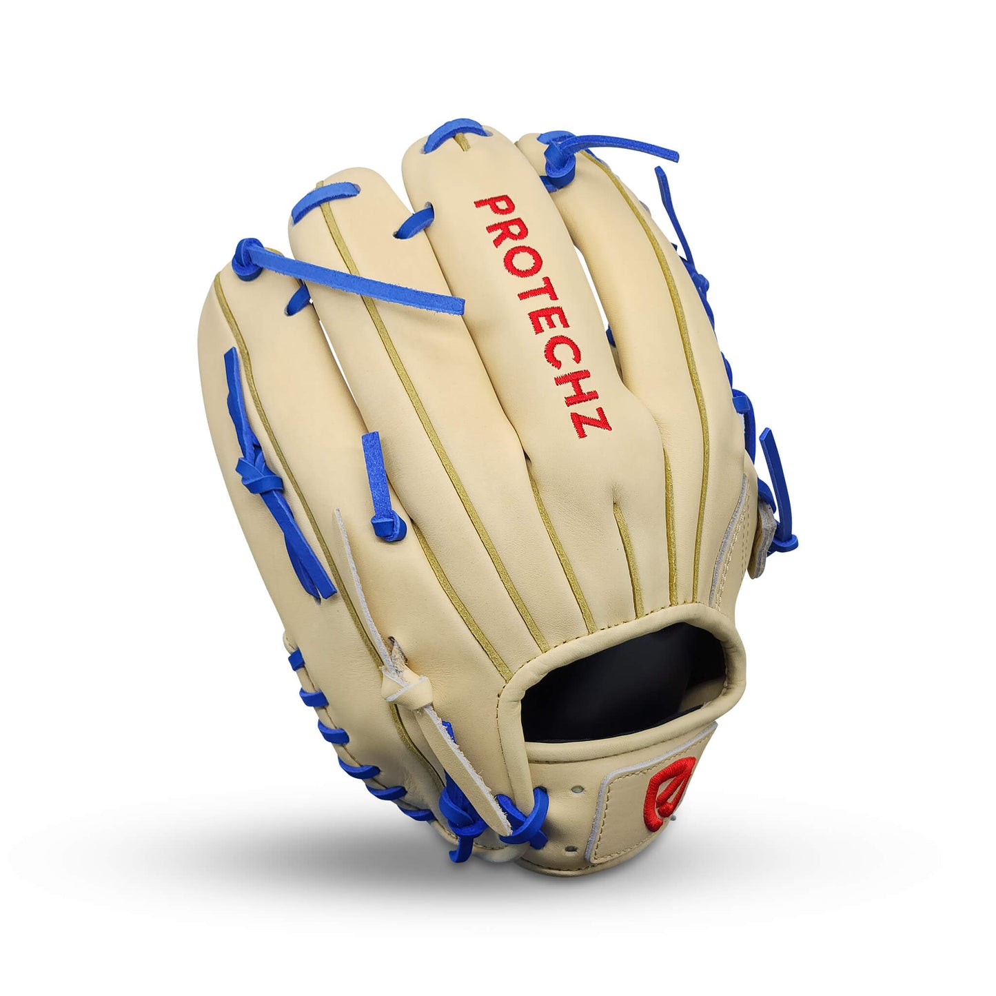 Titan Series Limited Edition 11.75” Infield Glove with T-Web, Camel Shell and Palm, Royal Blue Lacing, and Embroidered Texas Flag – RHT