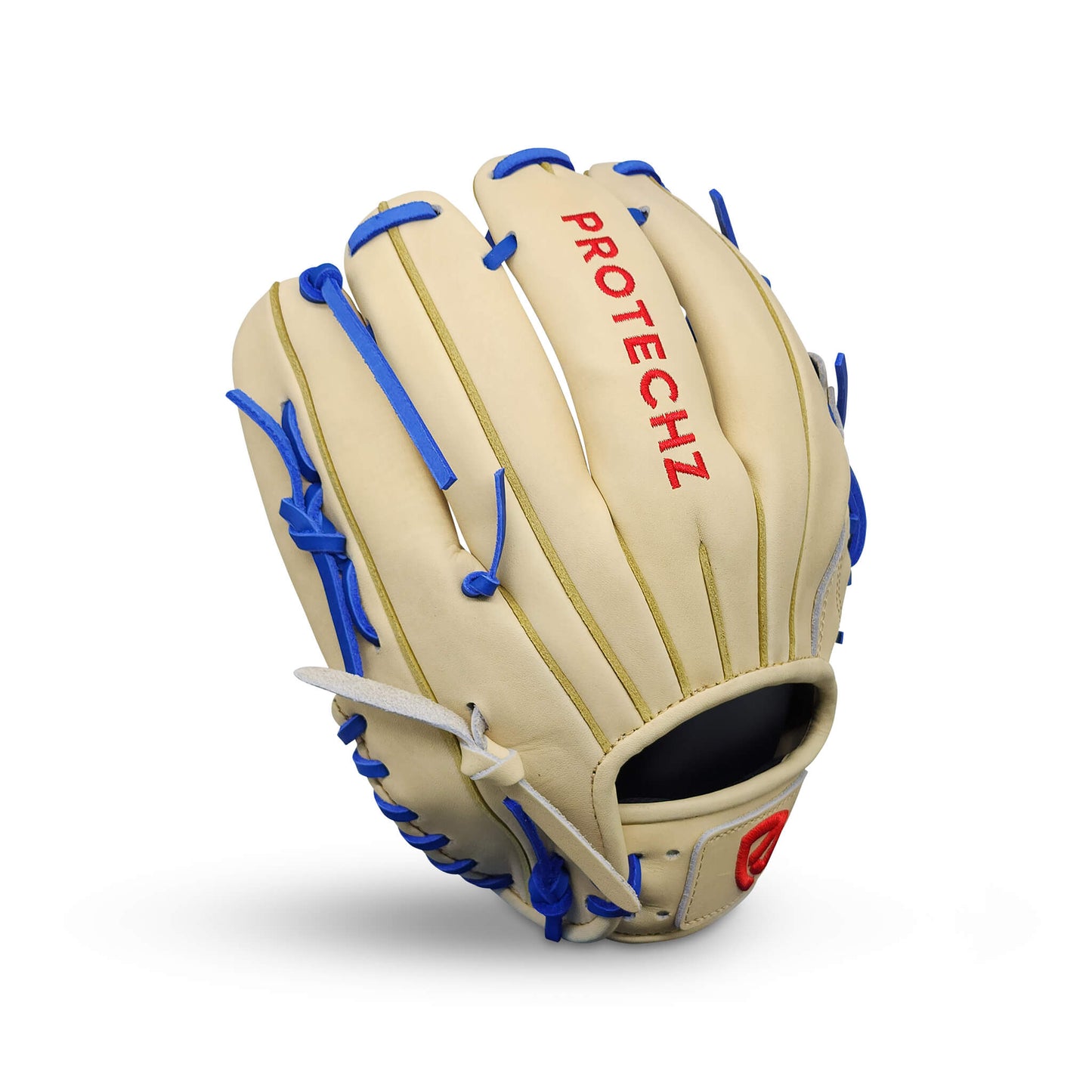 Titan Series Limited Edition 11.50” Infield Glove with I-Web, Camel Shell and Palm, Royal Blue Lacing, and Embroidered Texas Flag – RHT