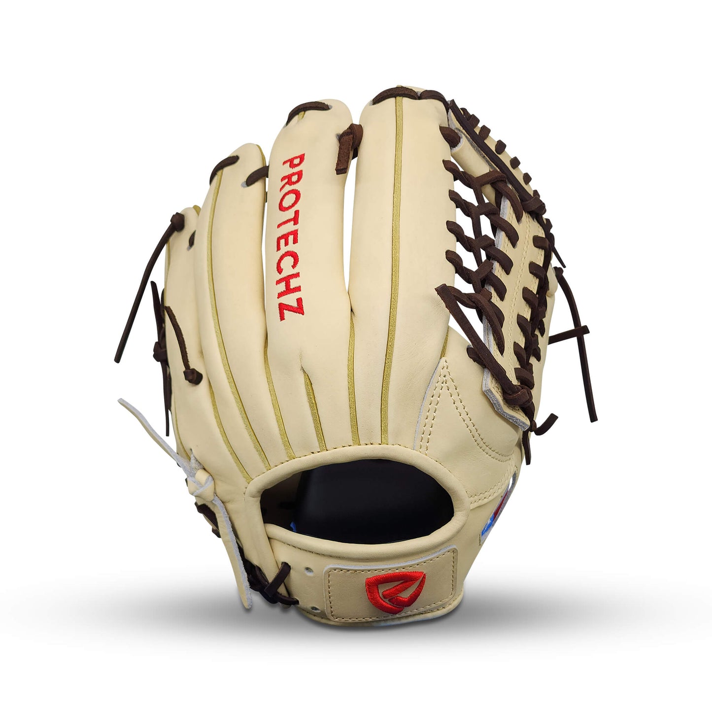 Titan Series Limited Edition 11.75” Infield Glove with T-Web, Camel Shell and Palm, Dark Brown Lacing, and Embroidered Texas Flag – RHT