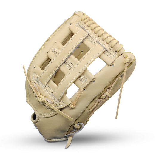 Titan Series 12.75” Outfield Glove with H-Web, Camel Shell and Palm, and Camel Lacing – RHT