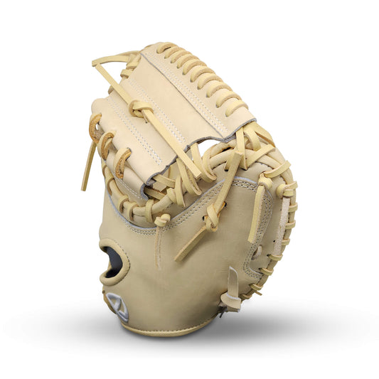 Titan Series 34” Catcher’s Mitt with Solid Web, Camel Shell and Palm, and Camel Lacing – RHT